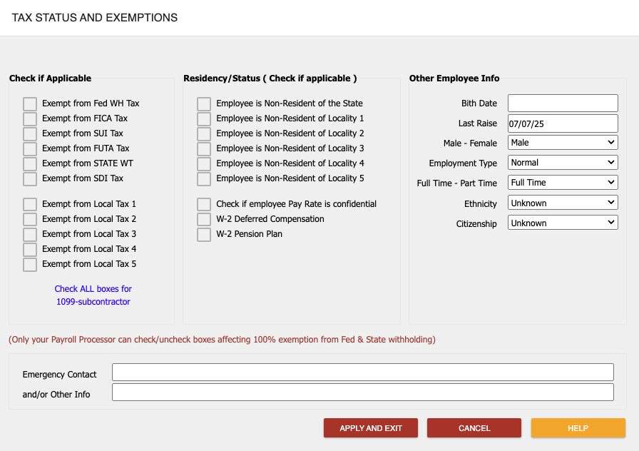 employee-profile-tax-exempt-status